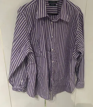 Ralph Lauren Lavender and White Striped Button-Down Shirt no size pit to pit 26 thumbnail 1