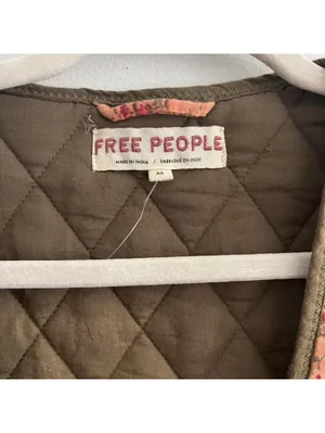 Free People Claudine Quilted Floral Vest In Orange And Olive thumbnail 4