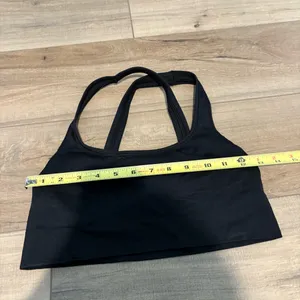 Athleta ribbed Strappy‎ back sports bra black size medium thumbnail 5