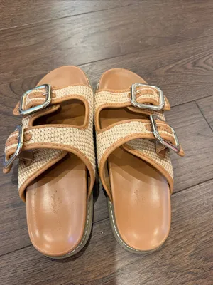 Universal Thread Woven Slide Sandals with Buckle Detail - Tan Size 8 - C72-004 thumbnail 2