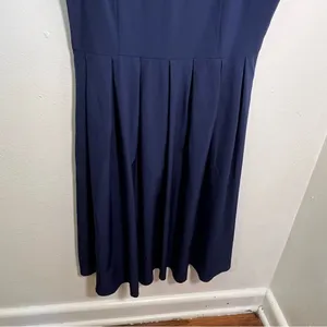Women's Size XL Sleeveless Fit & Flare Dress Navy Blue Scoop Neck Pleated‎ Skirt thumbnail 4