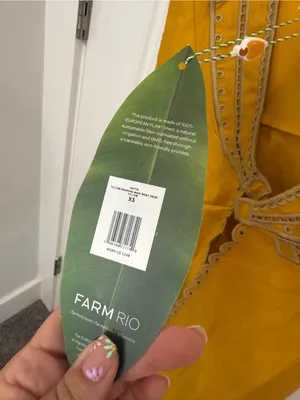 Farm Rio Yellow Bananas Euroflax™ Premium Linen Maxi Wrap Dress Woman’s Size Xs NWT thumbnail 10