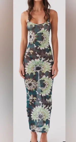 Peppermayo Exclusive NWT Love On The Run Maxi Dress - Jungle. Size 2 thumbnail 1