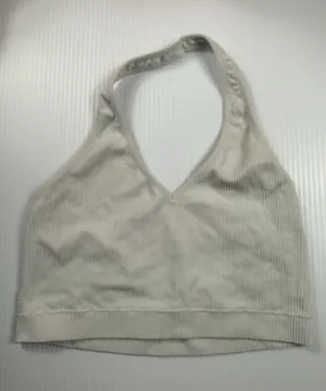 Garage Women Off White Halter Crop Top‎ Bandeau Ribbed Size M thumbnail 1