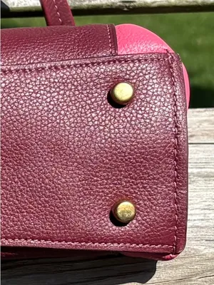 Coach 1016 Dalton 31 Wine Multi Colorblock Pebble Leather Shoulder Bag thumbnail 11