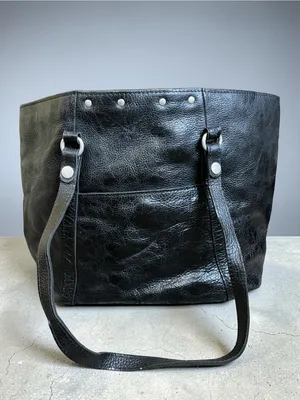 Patricia Nash Benvenuto Large Black Leather Stud-Accent Tote Bag thumbnail 6