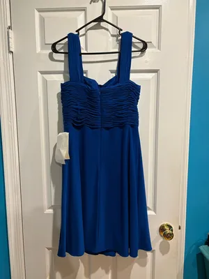 JS Boutique formal cocktail knee length dress sz 10 blue NWT wedding guest thumbnail 2