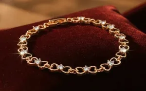 Golden Time Gold-plated Double Heart Bracelet with Cubic Zirconia thumbnail 1