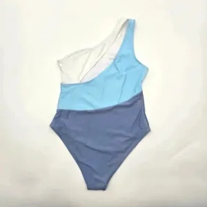 One Shoulder Blue White One Piece‎ Swimsuits Bathing Suit Medium thumbnail 2