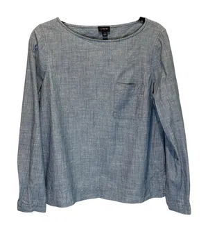 J. Crew Factory Chambray Long Sleeve Popover Shirt - size Small thumbnail 1