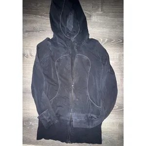 Vtg Lululemon Scuba Hoodie Women’s 6-8 Black Full Zip Yoga Jacket Thumb Holes thumbnail 2