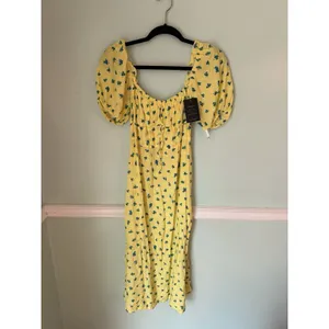 NWT‎ FAITHFULL THE BRAND Bette Floral Midi Dress in Yellow Size M (US 6) $189 thumbnail 5