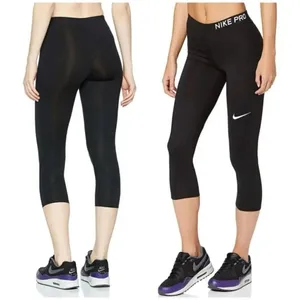 ✨Nike Pro Cropped Compression Athletic Navy Workout Sz Small Leggings✨ thumbnail 4
