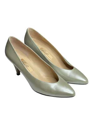 Vintage: Amalfi ❤︎︎ Monica Kitten Heel Pumps ❤︎︎ Pastel Mint Pearl Leather ❤︎︎ 7 thumbnail 11