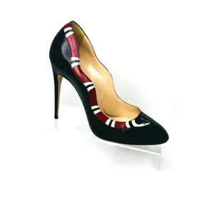 Gucci Yoko Black Red Snake Leather High Heel Pumps Pointed Toe EU 38.5 thumbnail 9