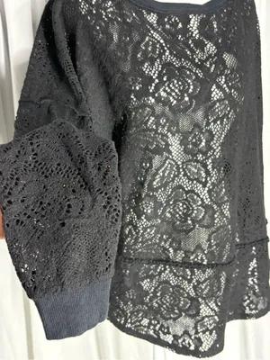 FREE PEOPLE Womens Top Not Cold In This Long Sleeve Soft Black Size S thumbnail 4