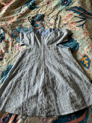 Blue And White Floral Cut Out Dress thumbnail 2