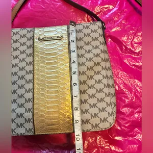 Michael Kors Gold and Brown Crossbody Bag thumbnail 4
