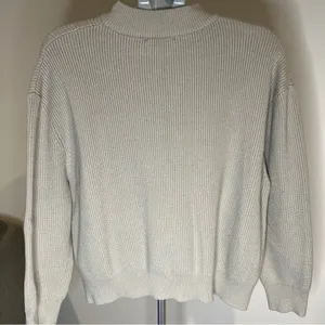 Hudson Gray Women's Zip-Up Cardigan Crop Sweater Light Gray size M pockets thumbnail 7