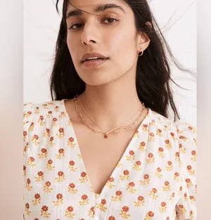 Madewell Sophia short - sleeve Top in wild calendula block print thumbnail 6