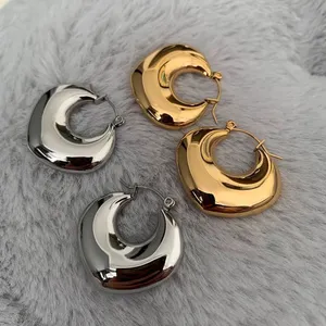 Gold Heart Hoop Earrings, Heart Hoop Earrings, Puffed Heart Earrings thumbnail 2