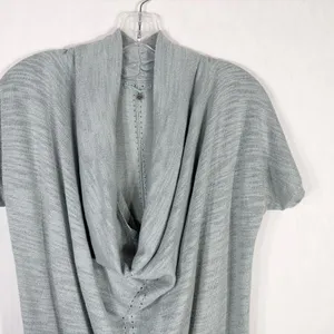 Anthropologie‎ Knitted Knotted Small Top Knit Sparkly Gray Blue Cowl Crochet 392 thumbnail 4