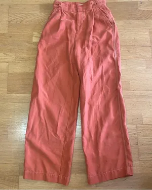 Anthropologie Orange Preppy Career Coastal High Rise Wide Leg Trousers 0 thumbnail 1