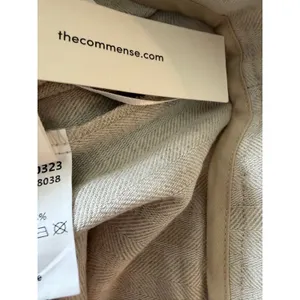 Commense NWT Herringbone Wide Leg Pants Women Small Beige Linen Blend Pleated S thumbnail 10