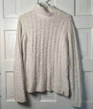 Columbia White Knit Womens Sweater Size Medium High neck Tank Built thumbnail 1