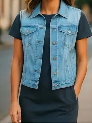 Levi’s Light Wash Denim Trucker Vest Girls Size L (14-16)/Womens XS/S NWOT thumbnail 1