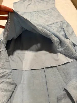 Light Blue Tiered Midi Sleeveless Dress - Size Small thumbnail 7