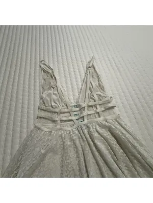 Betsey Johnson White Lace Babydoll Chemise Slip Sz M Medium Bridal Hi Lo thumbnail 10
