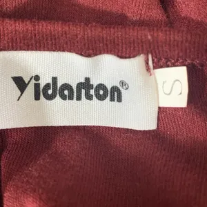 Yidarton V-Neck‎ Top Womens Small Burgundy Long Sleeve Curved Hem Solid Tee thumbnail 2