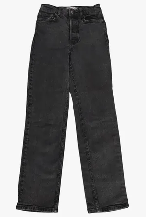 Reformation Jeans Size 23 Straight Leg Erie Wash Vintage Black High Rise Waist thumbnail 1