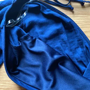 Trixxi V-Neck Short Jumper with Elastic Waist. Size L. Navy Blue, short sleeve thumbnail 9