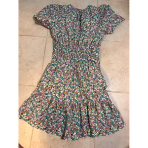 THML Floral Smocked Waist V-Neck Mini‎ Dress Multicolor XS thumbnail 4