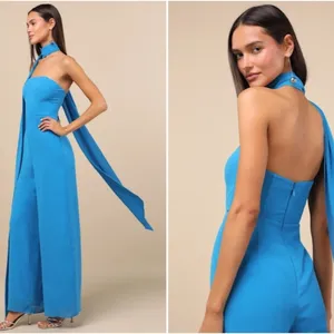 LULU's Sexy Chic Sophisticated Wedding Cocktail Elegant Vacation Jumpsuit thumbnail 3