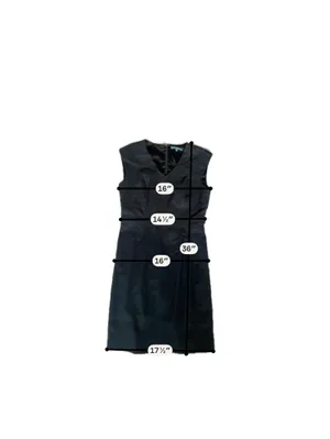 ANTONIO MELANI Classic Navy Blue Sleeveless V-Neck Dress thumbnail 5