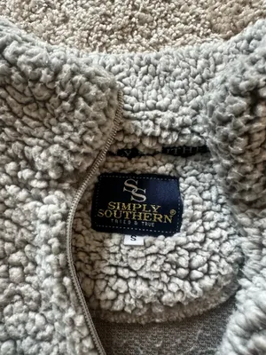 Simply Southern Sherpa Quarter-Zip Grey thumbnail 2