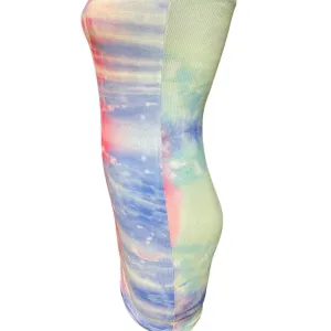 Superdown Morgan‎ Strapless Mini Dress Blue Pink Tie Dye Size XS thumbnail 8