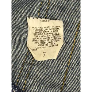 Vintage Lee Denim Overalls Medium Wash Button Front Made in USA‎ Size 7 76401-07 thumbnail 5