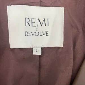 Remi x Revolve Chocolate Brown Vegan Leather Blazer Single Button Oversized Fit thumbnail 7