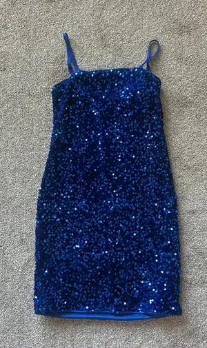 Blue Sparkly Mini Dress thumbnail 1
