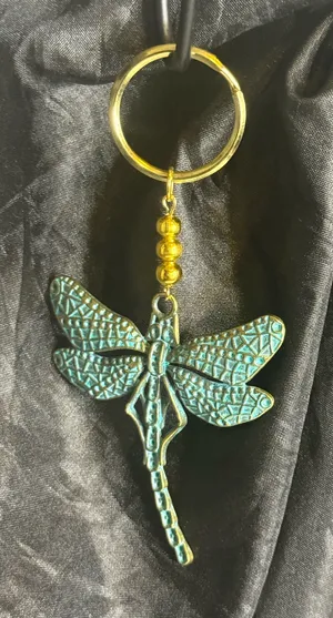 Elegant Dragonfly Keychain Blue thumbnail 1
