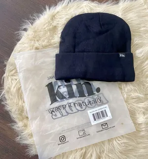New KIN keep it Natural Black Jersey Satin Lined Beanie Size XL thumbnail 1