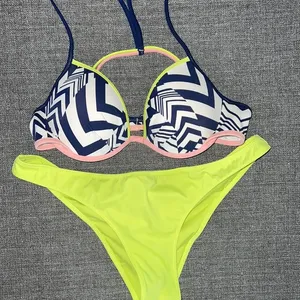 Victorias Secret 34B Multicolor Padded Push Up Bikini Top Swim thumbnail 1