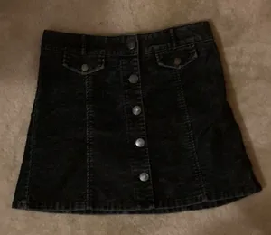 Urban Outfitters BDG Corduroy Button Front Skirt Black thumbnail 1