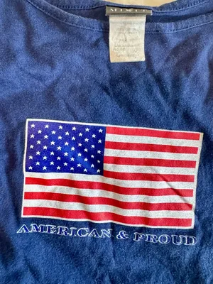 Mixit Vintage "American & Proud" USA Flag Graphic Long Sleeve Tee thumbnail 3