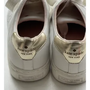 KATE SPADE Angelise White Gold Leather Lace Up Low Top Sneakers Size 8B thumbnail 14