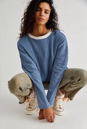 Free People We The Free Jayson Ringer Tee $68 MSRP thumbnail 1